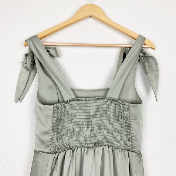 Show Me Your Mumu Claire Midi Dress in Ivory Luxe Satin Size M - Picture 10 of 12